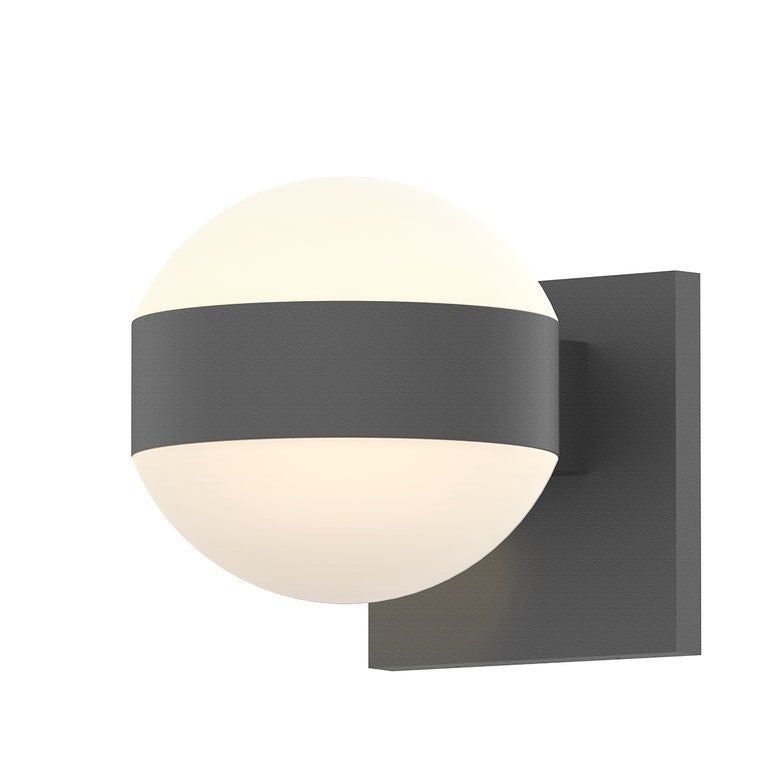 SONNEMAN Reals 2-Light LED Textured Gray Dome Lenses Frosted White Polycarbonate Shade Up/Down Wall Sconce