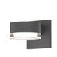 SONNEMAN Reals 2-Light LED Textured Gray Plate and Clear Cylinder Lens Clear and Aluminum With White Polycarbonate Shade Up/Down Wall Sconce