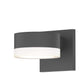 SONNEMAN Reals 2-Light LED Textured Gray Plate and White Cylinder Lens Aluminum With Frosted White Polycarbonate Shade Up/Down Wall Sconce