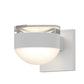 SONNEMAN Reals 2-Light LED Textured White Clear Cylinder and Dome Lens Frosted White Polycarbonate Shade Up/Down Wall Sconce