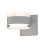 SONNEMAN Reals 2-Light LED Textured White Clear and White Cylinder Lens Clear With Frosted White Polycarbonate Shade Up/Down Wall Sconce