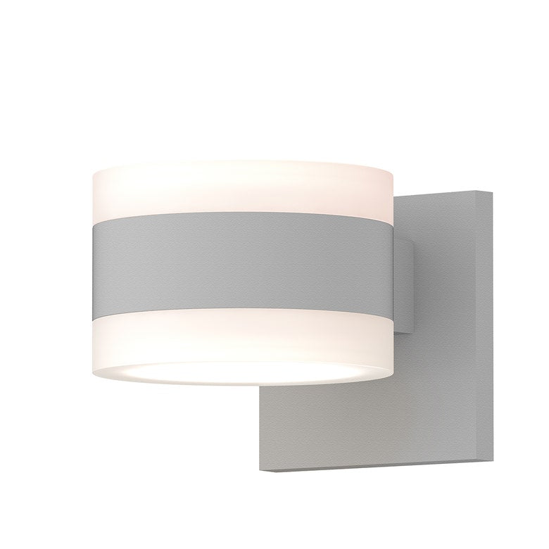 SONNEMAN Reals 2-Light LED Textured White Cylinder Lens Frosted White Polycarbonate Shade Up/Down Wall Sconce