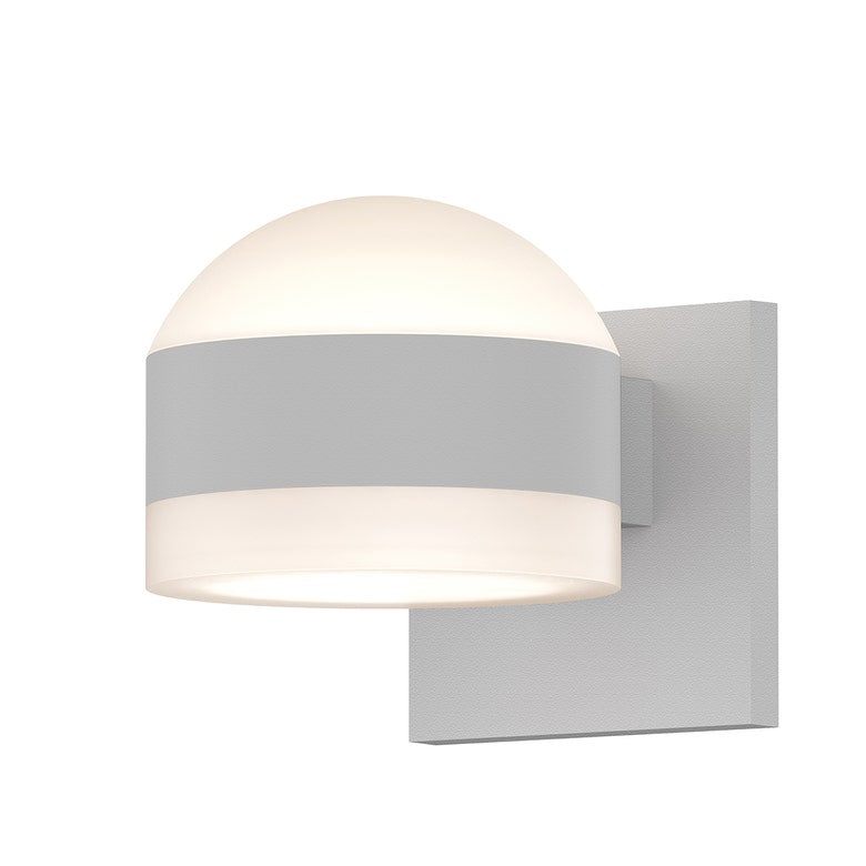 SONNEMAN Reals 2-Light LED Textured White Dome and White Cylinder Lens Frosted White Polycarbonate Shade Up/Down Wall Sconce