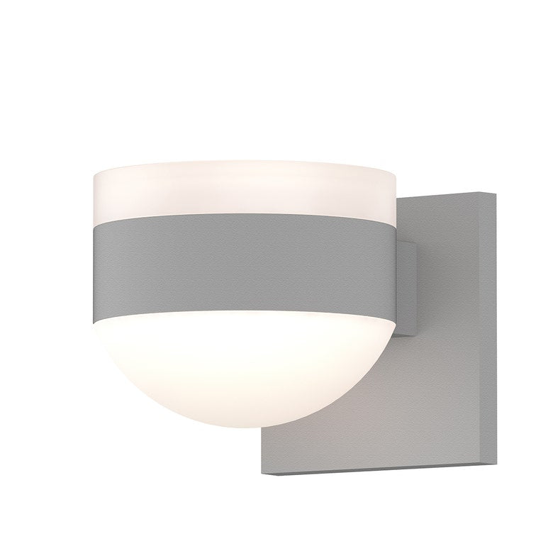SONNEMAN Reals 2-Light LED Textured White Dome and White Cylinder Lens Frosted White Polycarbonate Shade Up/Down Wall Sconce