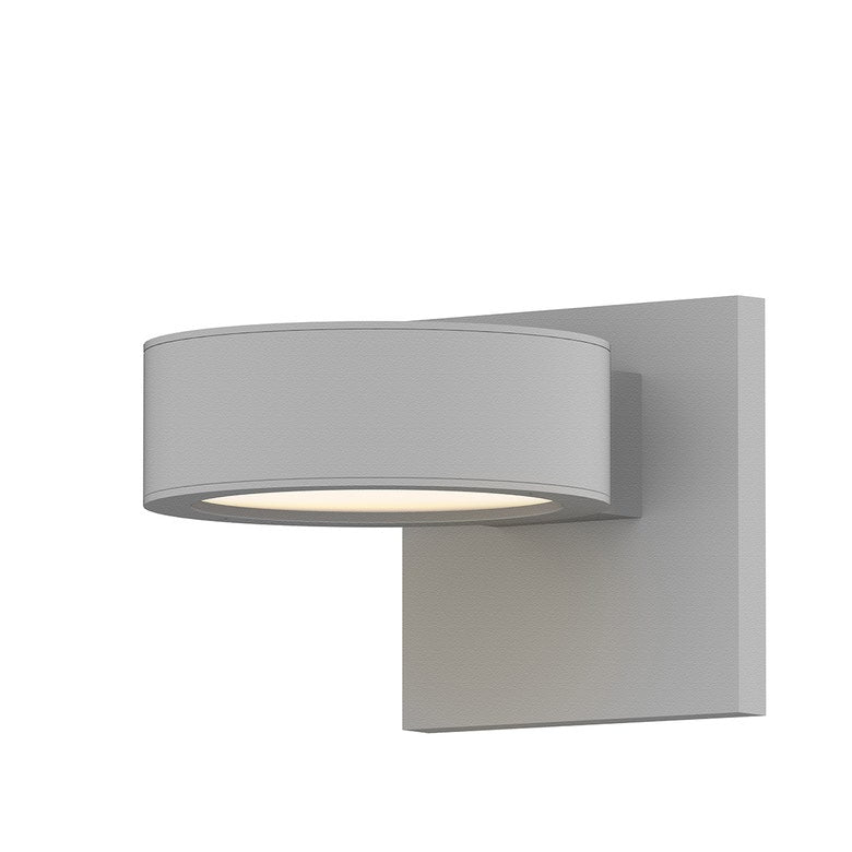 SONNEMAN Reals 2-Light LED Textured White Plate Lenses Aluminum With White Polycarbonate Shade Up/Down Wall Sconce