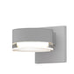 SONNEMAN Reals 2-Light LED Textured White Plate and Clear Cylinder Lens Clear and Aluminum With White Polycarbonate Shade Up/Down Wall Sconce