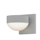 SONNEMAN Reals 2-Light LED Textured White Plate and Dome Lens Aluminum With Frosted White Polycarbonate Shade Up/Down Wall Sconce