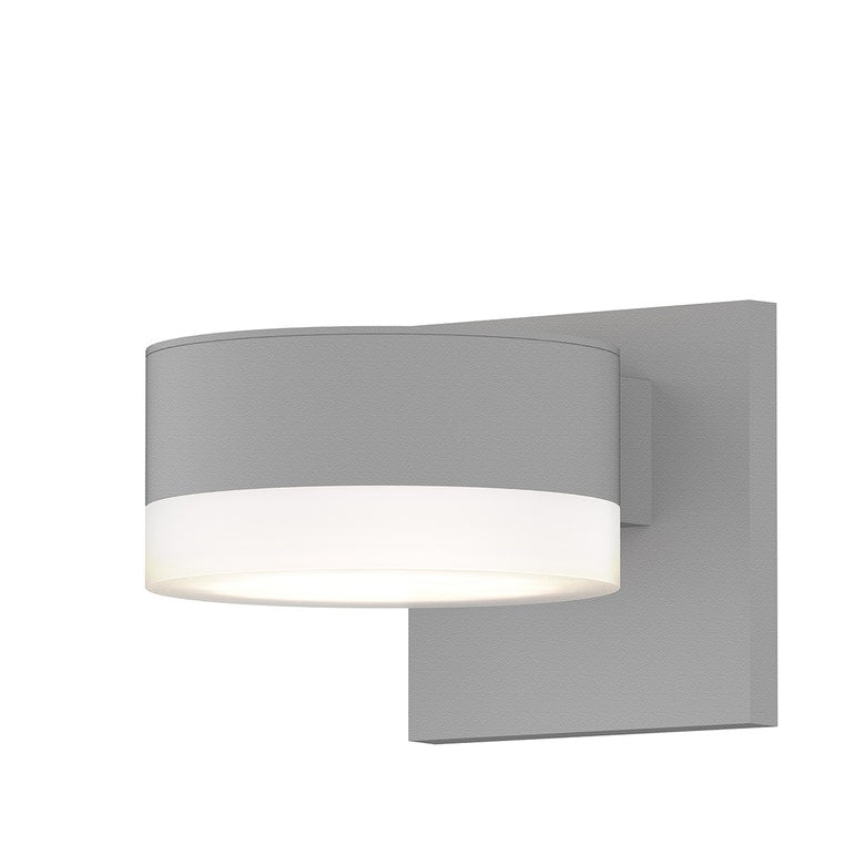 SONNEMAN Reals 2-Light LED Textured White Plate and White Cylinder Lens Aluminum With Frosted White Polycarbonate Shade Up/Down Wall Sconce