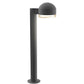 SONNEMAN Reals 22" 1-Light LED Textured Gray Dome Cap and Clear Cylinder Lens Clear Polycarbonate Shade Bollard Light