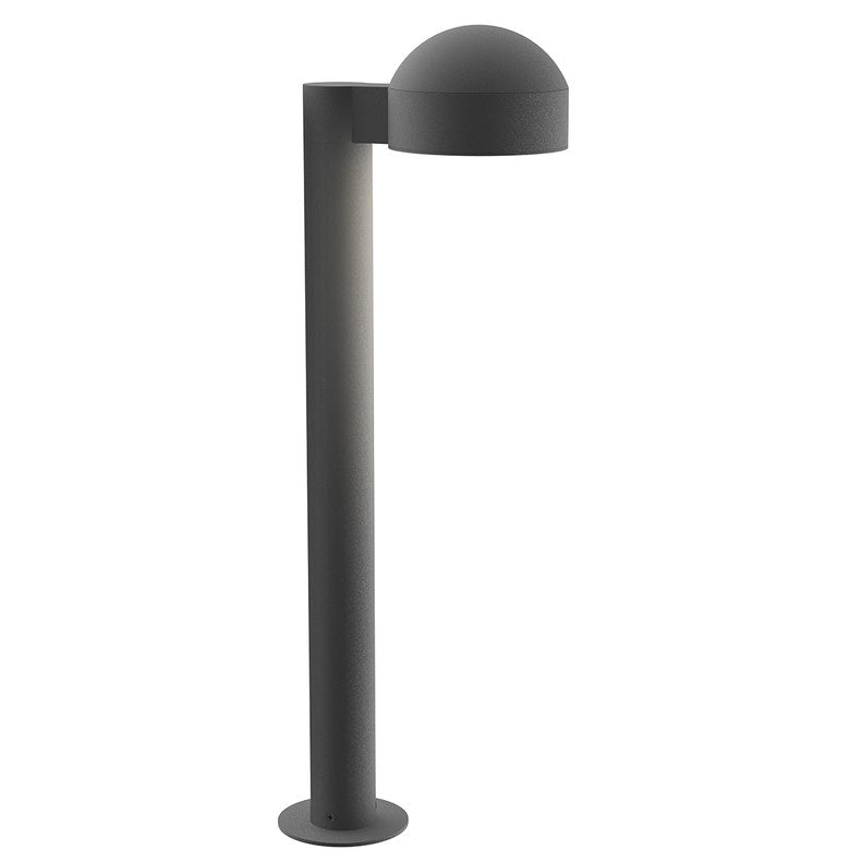 SONNEMAN Reals 22" 1-Light LED Textured Gray Dome Cap and Plate Lens Aluminum With White Polycarbonate Shade Bollard Light