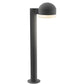 SONNEMAN Reals 22" 1-Light LED Textured Gray Dome Cap and White Cylinder Lens Frosted White Polycarbonate Shade Bollard Light