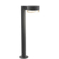 SONNEMAN Reals 22" 1-Light LED Textured Gray Plate Cap and Clear Cylinder Lens Clear Polycarbonate Shade Bollard Light