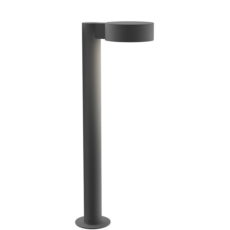 SONNEMAN Reals 22" 1-Light LED Textured Gray Plate Cap and Lens Aluminum With White Polycarbonate Shade Bollard Light