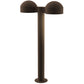 SONNEMAN Reals 22" 2-Light LED Textured Bronze Dome Cap and Plate Lens Aluminum With White Polycarbonate Shade Double Bollard Light
