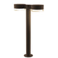 SONNEMAN Reals 22" 2-Light LED Textured Bronze Plate Cap and Clear Cylinder Lens Clear Polycarbonate Shade Double Bollard Light