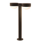 SONNEMAN Reals 22" 2-Light LED Textured Bronze Plate Cap and Dome Lens Frosted White Polycarbonate Shade Double Bollard Light