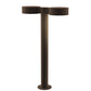 SONNEMAN Reals 22" 2-Light LED Textured Bronze Plate Cap and Lens Aluminum With White Polycarbonate Shade Double Bollard Light
