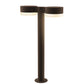 SONNEMAN Reals 22" 2-Light LED Textured Bronze Plate Cap and White Cylinder Lens Frosted White Polycarbonate Shade Double Bollard Light