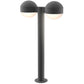 SONNEMAN Reals 22" 2-Light LED Textured Gray Dome Cap and Lens Frosted White Polycarbonate Shade Double Bollard Light