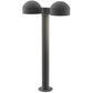 SONNEMAN Reals 22" 2-Light LED Textured Gray Dome Cap and Plate Lens Aluminum With White Polycarbonate Shade Double Bollard Light