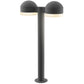 SONNEMAN Reals 22" 2-Light LED Textured Gray Dome Cap and White Cylinder Lens Frosted White Polycarbonate Shade Double Bollard Light