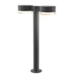 SONNEMAN Reals 22" 2-Light LED Textured Gray Plate Cap and Clear Cylinder Lens Clear Polycarbonate Shade Double Bollard Light