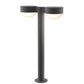 SONNEMAN Reals 22" 2-Light LED Textured Gray Plate Cap and Dome Lens Frosted White Polycarbonate Shade Double Bollard Light