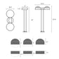 SONNEMAN Reals 22" 2-Light LED Textured Gray Plate Cap and Lens Aluminum With White Polycarbonate Shade Double Bollard Light