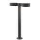 SONNEMAN Reals 22" 2-Light LED Textured Gray Plate Cap and Lens Aluminum With White Polycarbonate Shade Double Bollard Light
