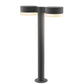 SONNEMAN Reals 22" 2-Light LED Textured Gray Plate Cap and White Cylinder Lens Frosted White Polycarbonate Shade Double Bollard Light