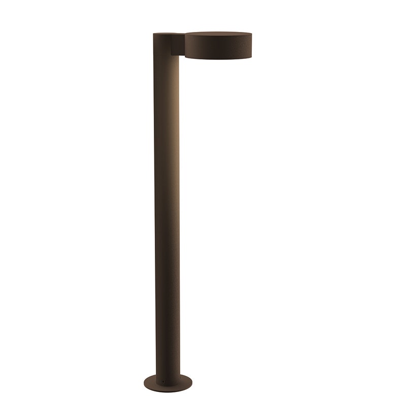 SONNEMAN Reals 28" 1-Light LED Textured Bronze Plate Cap and Lens Aluminum With White Polycarbonate Shade Bollard Light