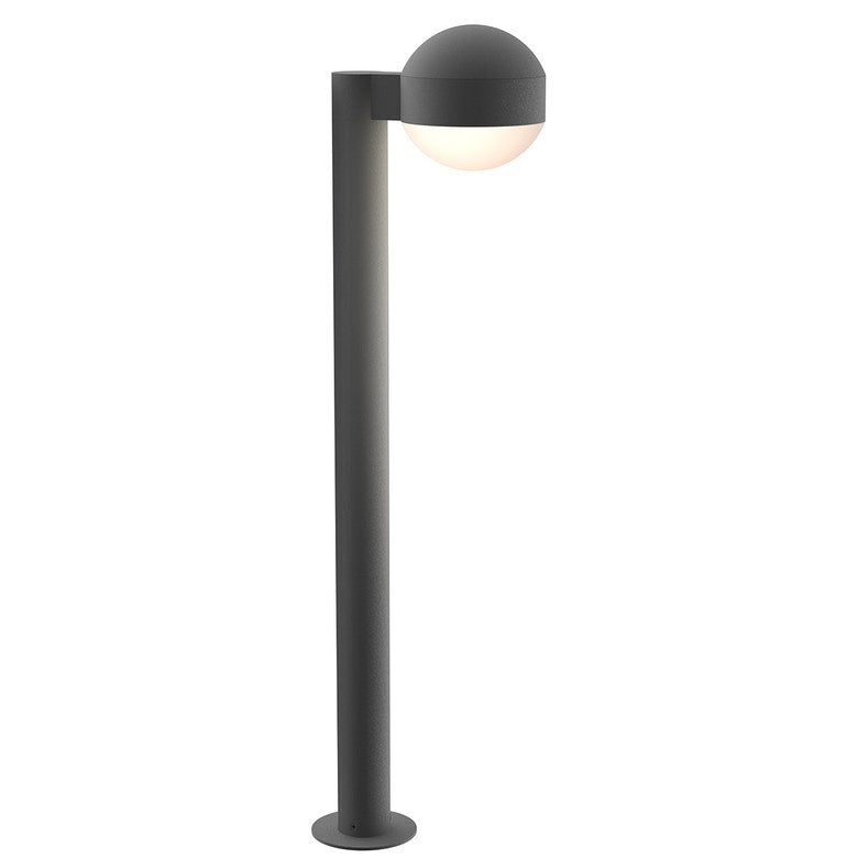 SONNEMAN Reals 28" 1-Light LED Textured Gray Dome Cap and Lens Frosted White Polycarbonate Shade Bollard Light