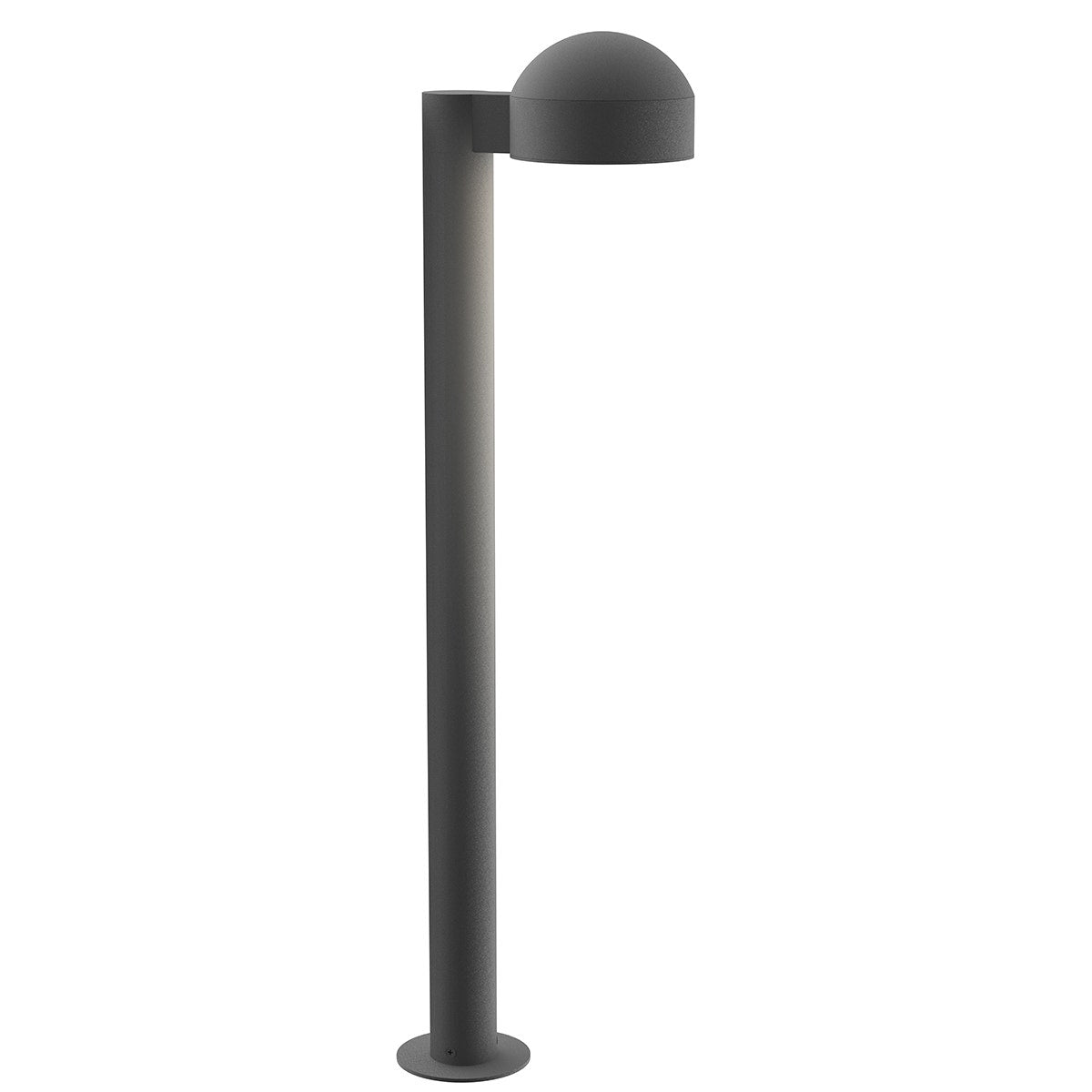 SONNEMAN Reals 28" 1-Light LED Textured Gray Dome Cap and Plate Lens Aluminum With White Polycarbonate Shade Bollard Light