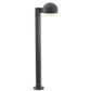 SONNEMAN Reals 28" 1-Light LED Textured Gray Dome Cap and White Cylinder Lens Frosted White Polycarbonate Shade Bollard Light
