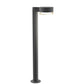 SONNEMAN Reals 28" 1-Light LED Textured Gray Plate Cap and Clear Cylinder Lens Clear Polycarbonate Shade Bollard Light