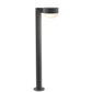 SONNEMAN Reals 28" 1-Light LED Textured Gray Plate Cap and Dome Lens Frosted White Polycarbonate Shade Bollard Light