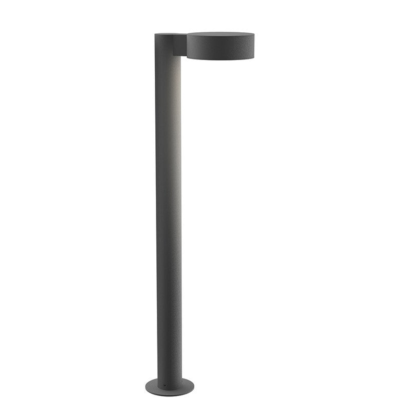 SONNEMAN Reals 28" 1-Light LED Textured Gray Plate Cap and Lens Aluminum With White Polycarbonate Shade Bollard Light