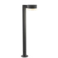 SONNEMAN Reals 28" 1-Light LED Textured Gray Plate Cap and White Cylinder Lens Frosted White Polycarbonate Shade Bollard Light