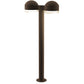 SONNEMAN Reals 28" 2-Light LED Textured Bronze Dome Cap and Clear Cylinder Lens Clear Polycarbonate Shade Double Bollard Light