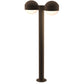SONNEMAN Reals 28" 2-Light LED Textured Bronze Dome Cap and Lens Frosted White Polycarbonate Shade Double Bollard Light
