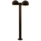 SONNEMAN Reals 28" 2-Light LED Textured Bronze Dome Cap and White Cylinder Lens Frosted White Polycarbonate Shade Double Bollard Light