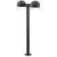 SONNEMAN Reals 28" 2-Light LED Textured Gray Dome Cap and Clear Cylinder Lens Clear Polycarbonate Shade Double Bollard Light