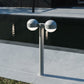 SONNEMAN Reals 28" 2-Light LED Textured Gray Dome Cap and Lens Frosted White Polycarbonate Shade Double Bollard Light