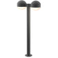 SONNEMAN Reals 28" 2-Light LED Textured Gray Dome Cap and Lens Frosted White Polycarbonate Shade Double Bollard Light
