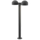 SONNEMAN Reals 28" 2-Light LED Textured Gray Dome Cap and Plate Lens Aluminum With White Polycarbonate Shade Double Bollard Light
