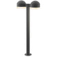 SONNEMAN Reals 28" 2-Light LED Textured Gray Dome Cap and White Cylinder Lens Frosted White Polycarbonate Shade Double Bollard Light