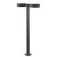 SONNEMAN Reals 28" 2-Light LED Textured Gray Plate Cap and Lens Aluminum With White Polycarbonate Shade Double Bollard Light