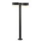 SONNEMAN Reals 28" 2-Light LED Textured Gray Plate Cap and White Cylinder Lens Clear Polycarbonate Shade Double Bollard Light