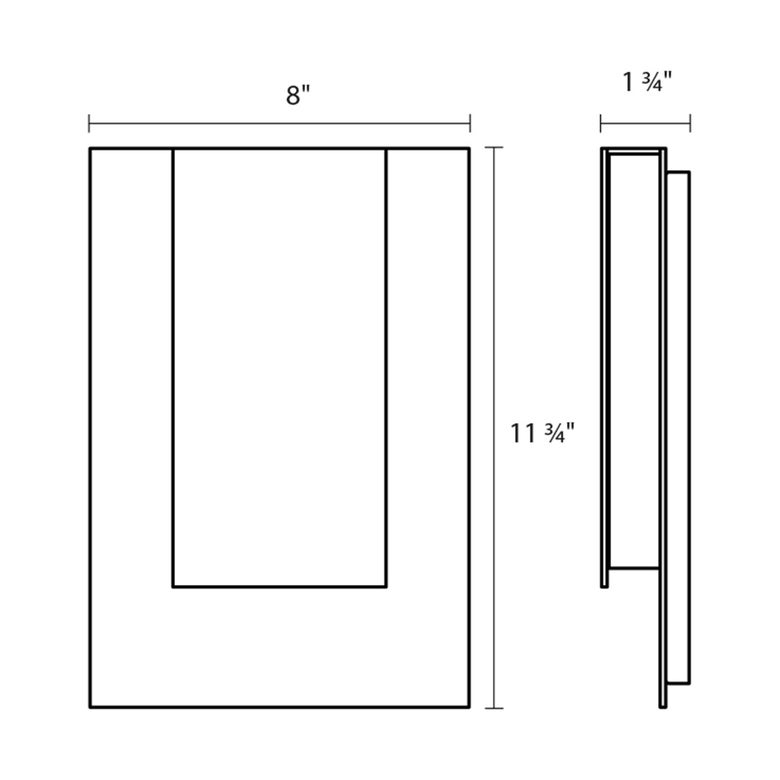 SONNEMAN Reveal 12" 1-Light LED Textured White Aluminum With Optical Acrylic Shade Wall Sconce
