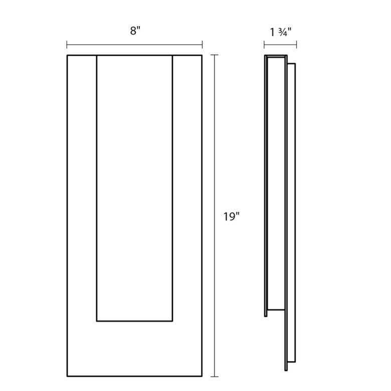 SONNEMAN Reveal 19" 1-Light LED Textured Gray Aluminum With Optical Acrylic Shade Wall Sconce